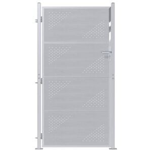 vidaXL Port&atilde;o de Jardim Prateado 96 x 200 cm A&ccedil;o inoxid&aacute;vel