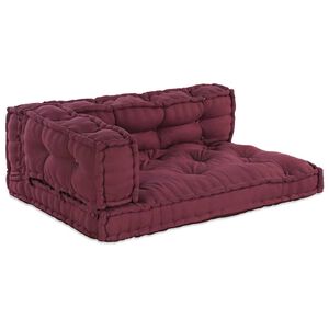 vidaXL Travesseiro para Sof&aacute; Pallet 3 pcs Maroons 120 x 80 x 38 cm