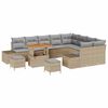 vidaXL Conjunto de Sof&aacute; de Jardim 12 unid. Bege vime PE