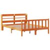 vidaXL Estrutura cama c/ cabeceira 140x190cm pinho maci&ccedil;o castanho-mel