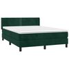 vidaXL Cama com molas/colch&atilde;o 140x190 cm veludo verde-escuro
