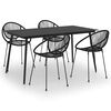 vidaXL 5 pcs conjunto de jantar para jardim vime de PVC preto