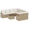 vidaXL Conjunto de Sof&aacute;s 9 unid. Bege e Creme vime PE
