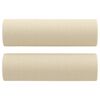 vidaXL Sofá 2 lugares + almofadas decorativas 140 cm tecido cor creme