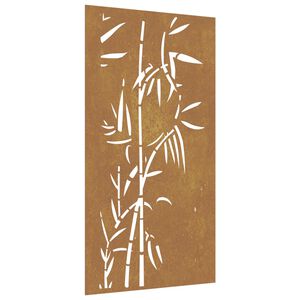 vidaXL Decora&ccedil;&atilde;o p/ muro de jardim 105x55 cm a&ccedil;o corten design bambu