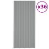 vidaXL Painel de telhado 36 pcs Cinzento 100 x 45 cm A&ccedil;o galvanizado