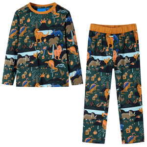 Pijama de manga comprida para crian&ccedil;a verde-escuro 92