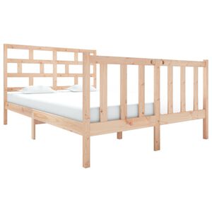 vidaXL Estrutura de cama pequena casal 120x190 cm pinho maci&ccedil;o