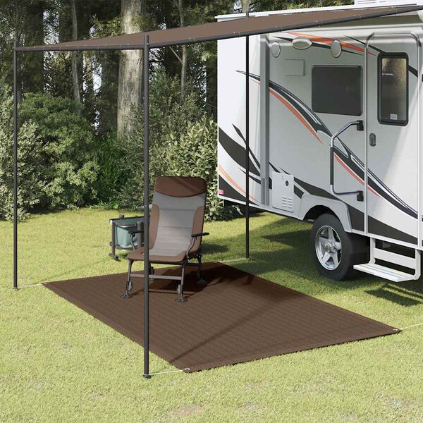 vidaXL Tapete de campismo para tenda 250x350 cm castanho
