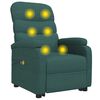 vidaXL Poltrona elevat&oacute;ria de massagens tecido verde-escuro