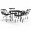 vidaXL 5 pcs conjunto de jantar p/ jardim vime PE preto