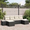 vidaXL Conjunto de Sof&aacute; de Jardim com almofada 6 pcs Preto vime PE