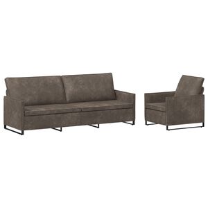 vidaXL Conjunto de Sof&aacute;s 2 pcs Cinzento-Escuro