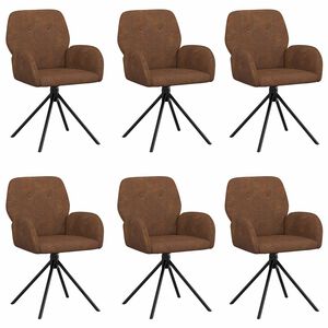 vidaXL Cadeiras de Jantar Girat&oacute;rias 6 unid. Couro Suede Sint&eacute;tico