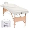 vidaXL Mesa de massagens dobr&aacute;vel 3 zonas 10 cm espessura branco