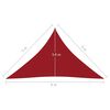 vidaXL Para-sol estilo vela tecido oxford triangular 5x5x6 m vermelho