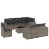 vidaXL 9 pcs conjunto sof&aacute;s p/ jardim com almofad&otilde;es vime PE cinzento