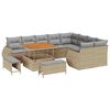 vidaXL Conjunto de Sof&aacute; de Jardim 12 unid. Bege vime PE