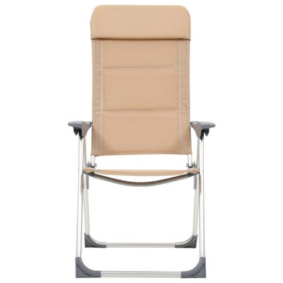 vidaXL Cadeiras de campismo 2 pcs 58x69x111 cm alumínio creme