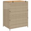 vidaXL Arm&aacute;rio com porta Bege 70 x 50 x 87 cm Poli&eacute;ster e Rattan Roly