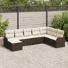 vidaXL Conjunto de Sof&aacute; de Jardim 8 pcs Castanho Rattan Sint&eacute;tico
