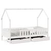 vidaXL Estrutura de cama infantil c/ gavetas 80x200 cm pinho maci&ccedil;o