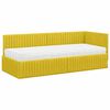 vidaXL Estrutura de Cama de Canto com Colch&atilde;o 2 pcs Amarelo Veludo
