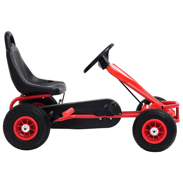 vidaXL Kart a pedais com pneus pneumáticos vermelho