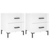 vidaXL Mesas de cabeceira 2pcs derivados de madeira branco brilhante