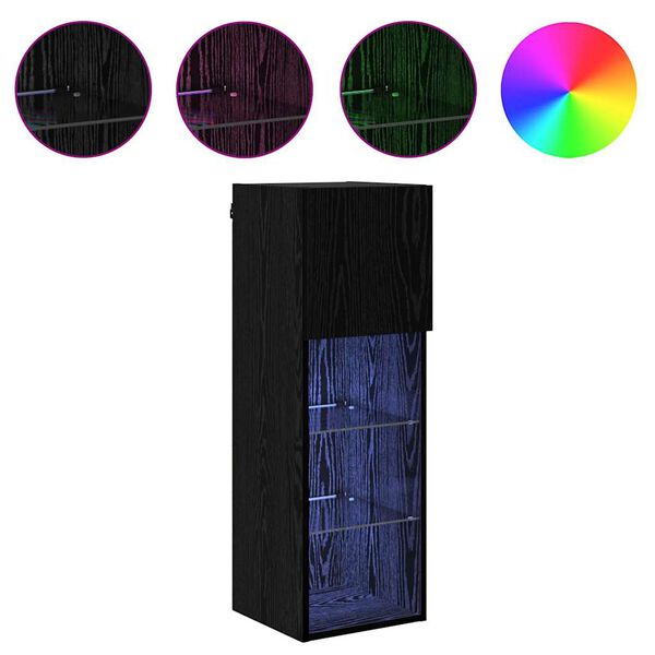 vidaXL Arm&aacute;rio de TV Montado na Parede Carvalho Preto