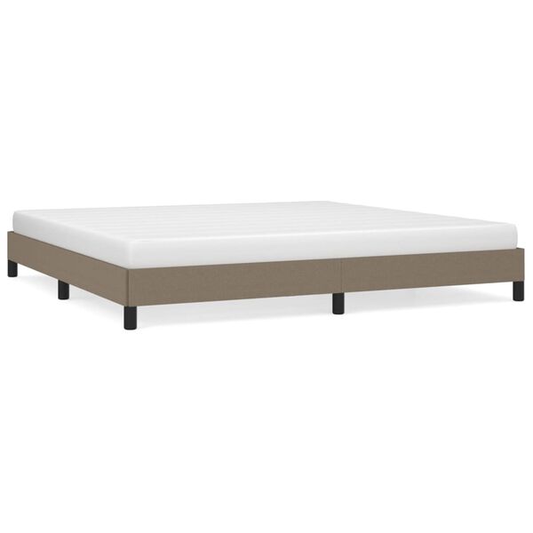 vidaXL Cama sem colch&atilde;o 200x200 cm tecido cinzento-acastanhado