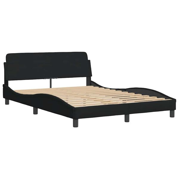 vidaXL Estrutura de cama Dover 120x200 cm tecido preto