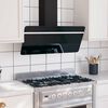 vidaXL Exaustor de parede 90 cm a&ccedil;o e vidro temperado preto