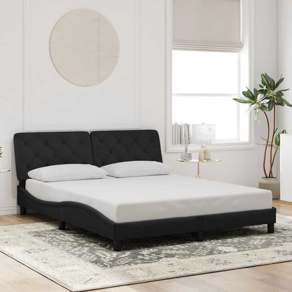 vidaXL Estrutura de cama sem colch&atilde;o 160x200 cm veludo preto