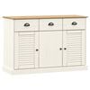 vidaXL Aparador com gavetas VIGO 113x40x75 cm pinho maci&ccedil;o branco