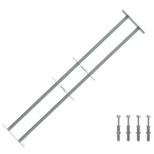 vidaXL Grade de Seguran&ccedil;a para Janelas com 2 Barras Cruzadas 3 pcs