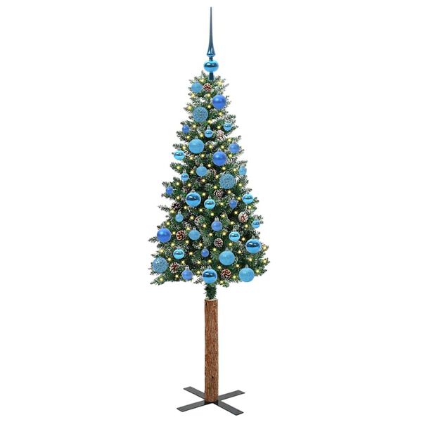 vidaXL &Aacute;rvore de Natal Slim com 150 LEDs com suporte Verde 150 cm