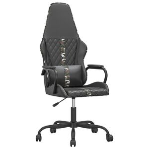 vidaXL Cadeira gaming couro artificial preto e camuflado