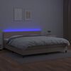 vidaXL Cama box spring c/colch&atilde;o/LED 200x200cm couro artif. cappuccino