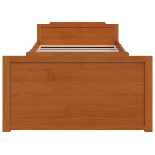 vidaXL Estrutura cama c/ gavetas 90x200 cm pinho maciço castanho mel