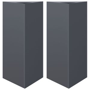 vidaXL Vaso/floreira jardim triangular 2pcs 40x34,5x75cm a&ccedil;o antracite