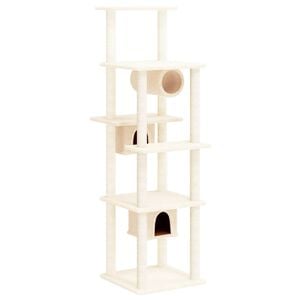 vidaXL &Aacute;rvore para gatos c/ postes arranhadores sisal 169 cm cor creme