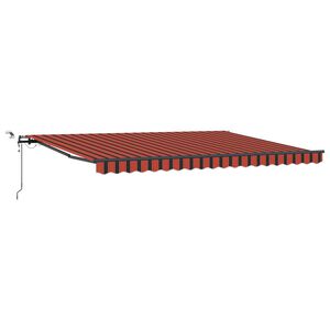 vidaXL Toldo autom. LED e sensor de vento 450x350 cm laranja/castanho