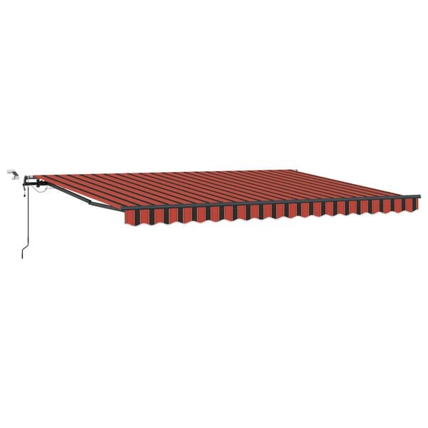 vidaXL Toldo autom. LED e sensor de vento 450x350 cm laranja/castanho
