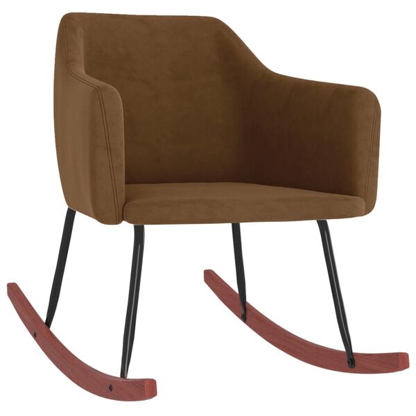 vidaXL Cadeira de baloi&ccedil;o veludo castanho