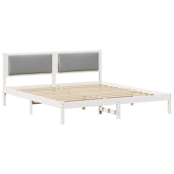vidaXL Estrutura da Cama com cabeceira Cinzento-claro 200 x 200 cm