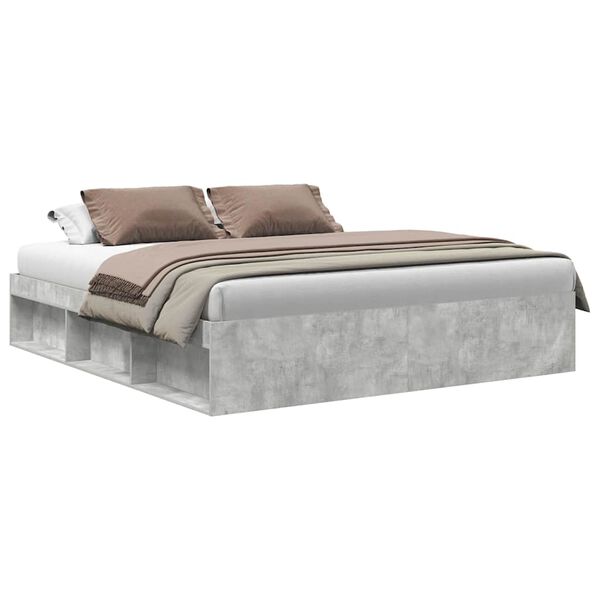 vidaXL Estrutura de cama 200x200 cm cinza cimento