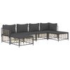 vidaXL 6 pcs conjunto lounge de jardim c/ almofadões vime PE antracite