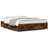vidaXL Estrutura de cama 135x190 cm derivados madeira/metal