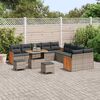 vidaXL Conjunto de Sofá de Jardim com almofada 17 pcs Cinzeto vime PE
